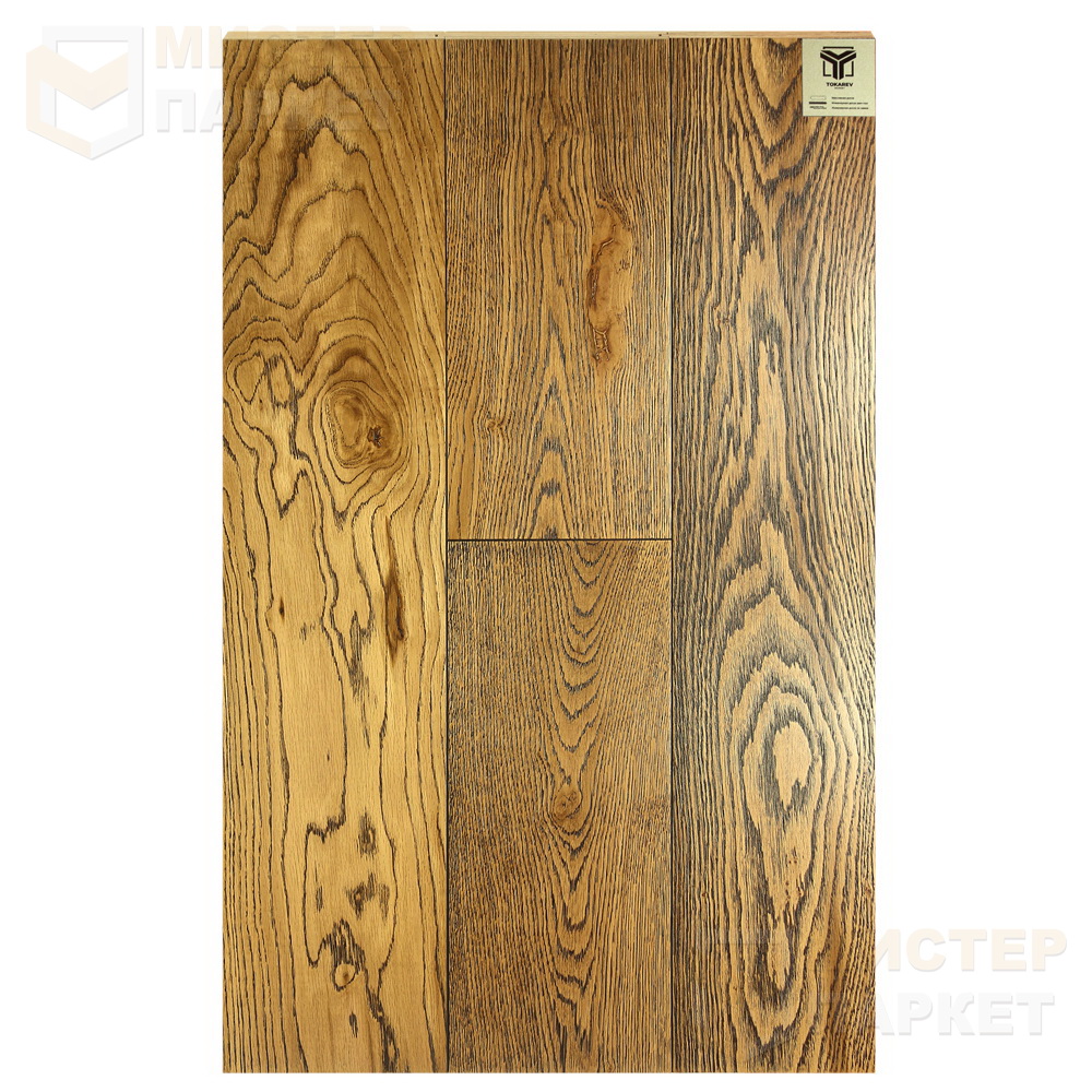 Массивная доска Tokarev Parquet Дуб 33 Претория 150 мм