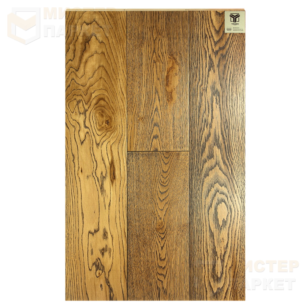 Массивная доска Tokarev Parquet Дуб 33 Претория 120 мм