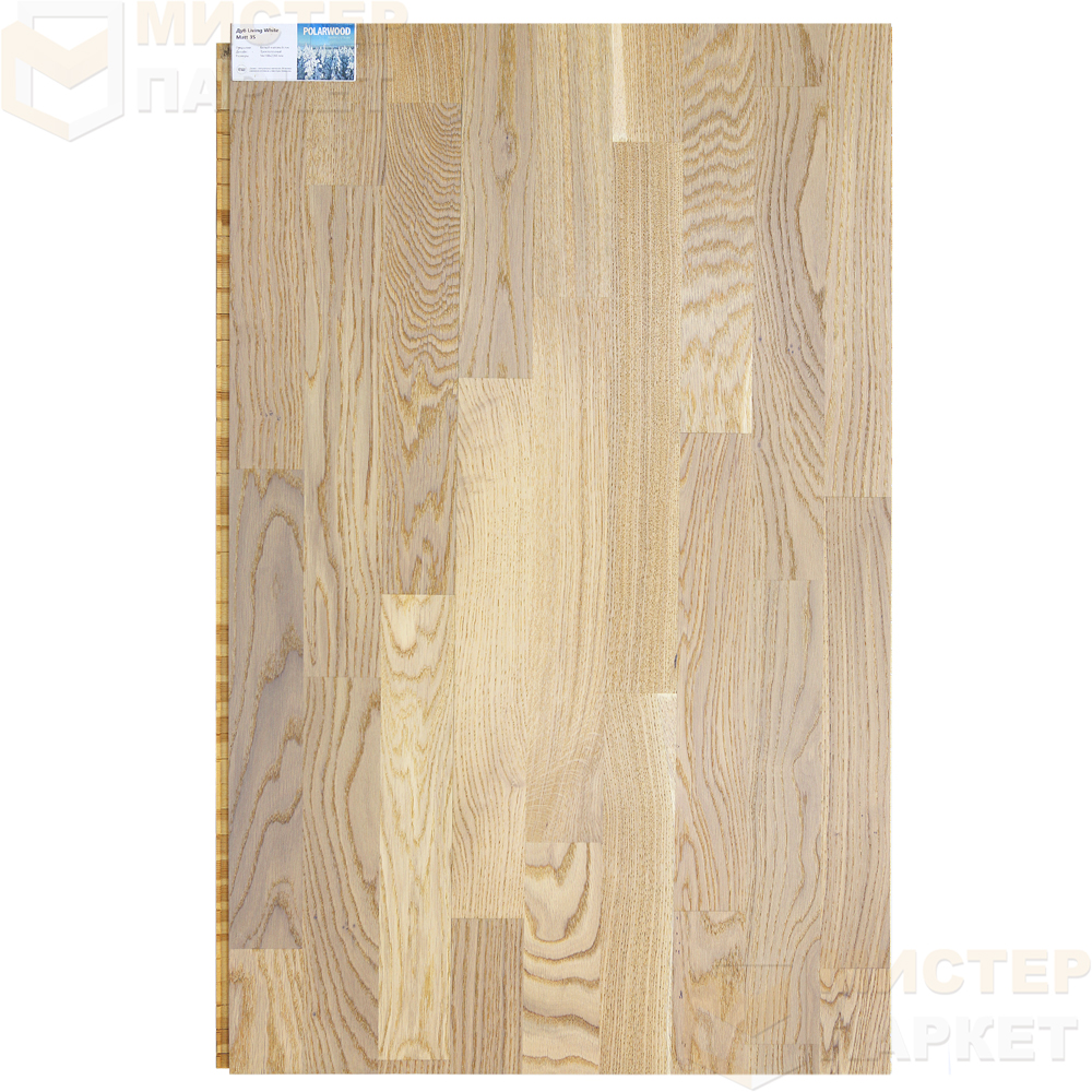 Паркетная доска PolarWood Дуб Уют Белый 30112781A4001124 188 мм х 2266 мм