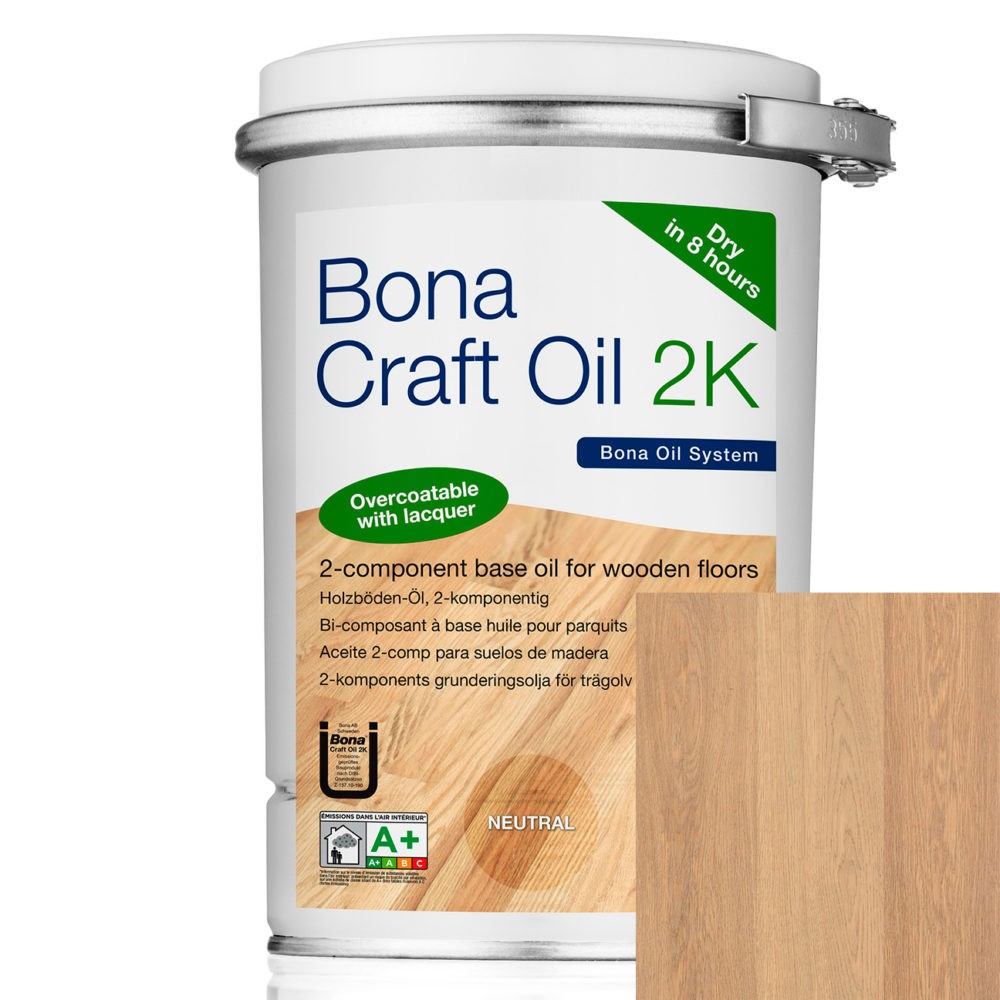 Масло Bona для деревянных поверхностей Craft Oil 2K Light Grey Двухкомпонентный 1.25 л