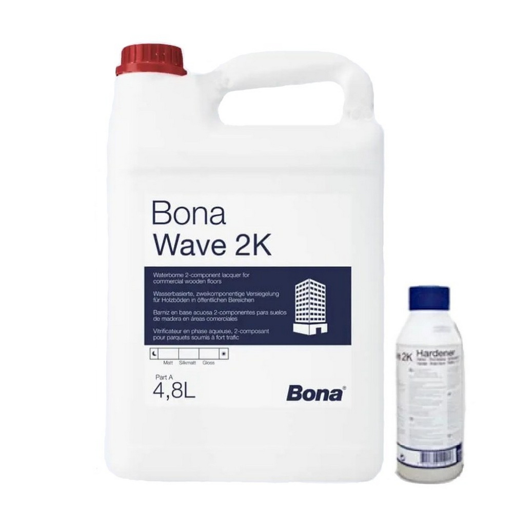 Лак Bona Wave 2K Полуматовый для деревянных полов Двухкомпонентный 5 л