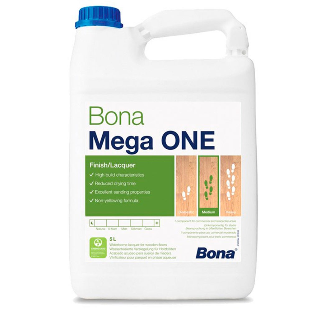 Лак Bona Mega ONE Полуматовый для деревянных полов Двухкомпонентный 5 л
