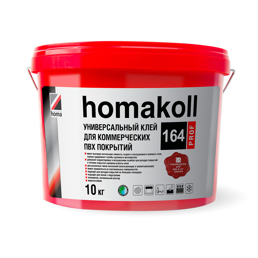 Клей Homakoll для коммерческих покрытий 164 Prof Однокомпонентный 20 кг