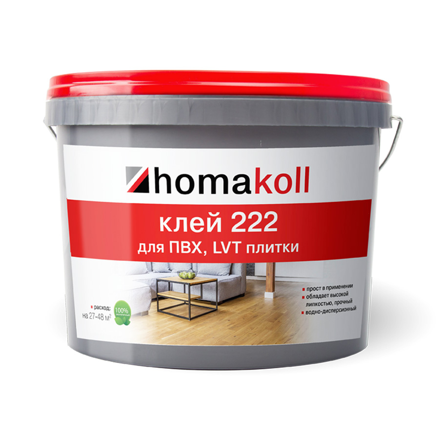 Клей Homakoll для LVT плитки 222 Однокомпонентный 6 кг